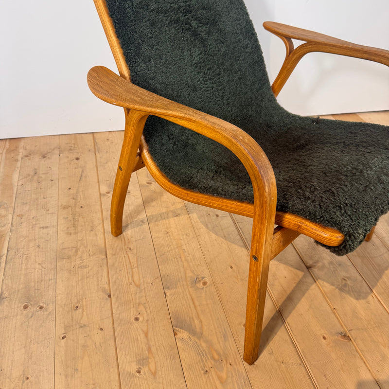 Poltrona Lamino verde di Yngve Ekström per Swedese, 1960