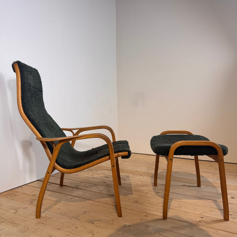 Poltrona Lamino verde di Yngve Ekström per Swedese, 1960