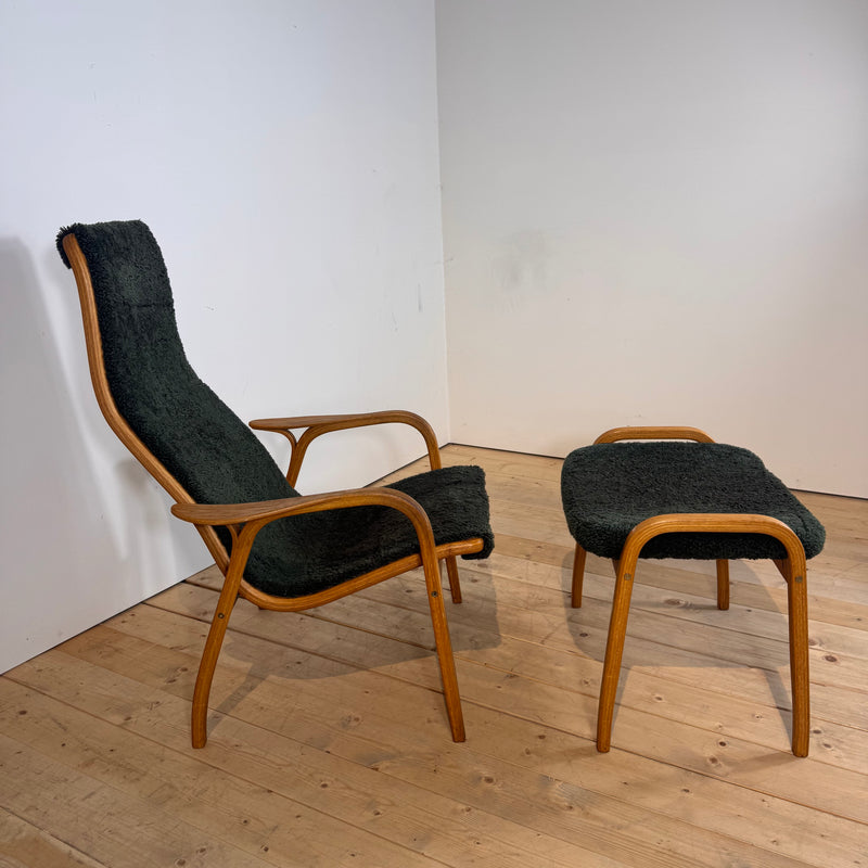 Poltrona Lamino verde di Yngve Ekström per Swedese, 1960