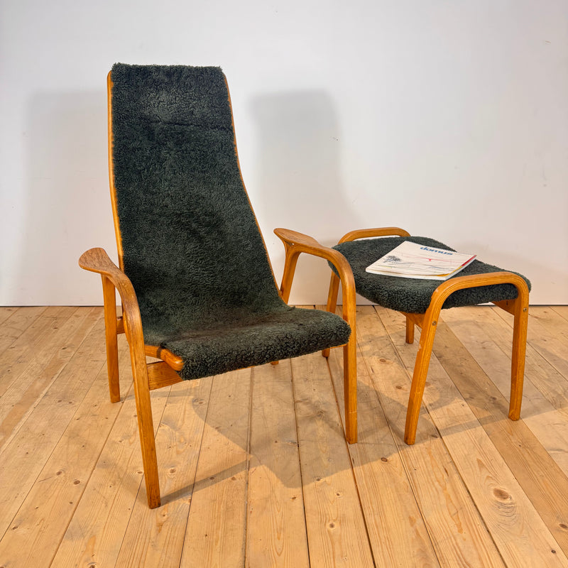 Poltrona Lamino verde di Yngve Ekström per Swedese, 1960