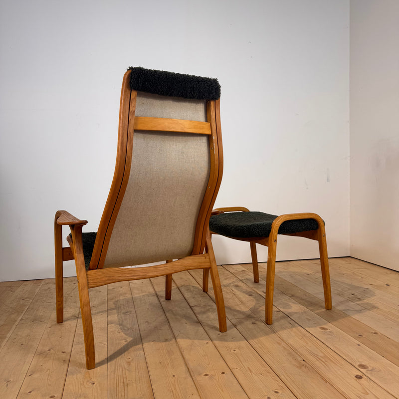 Poltrona Lamino verde di Yngve Ekström per Swedese, 1960