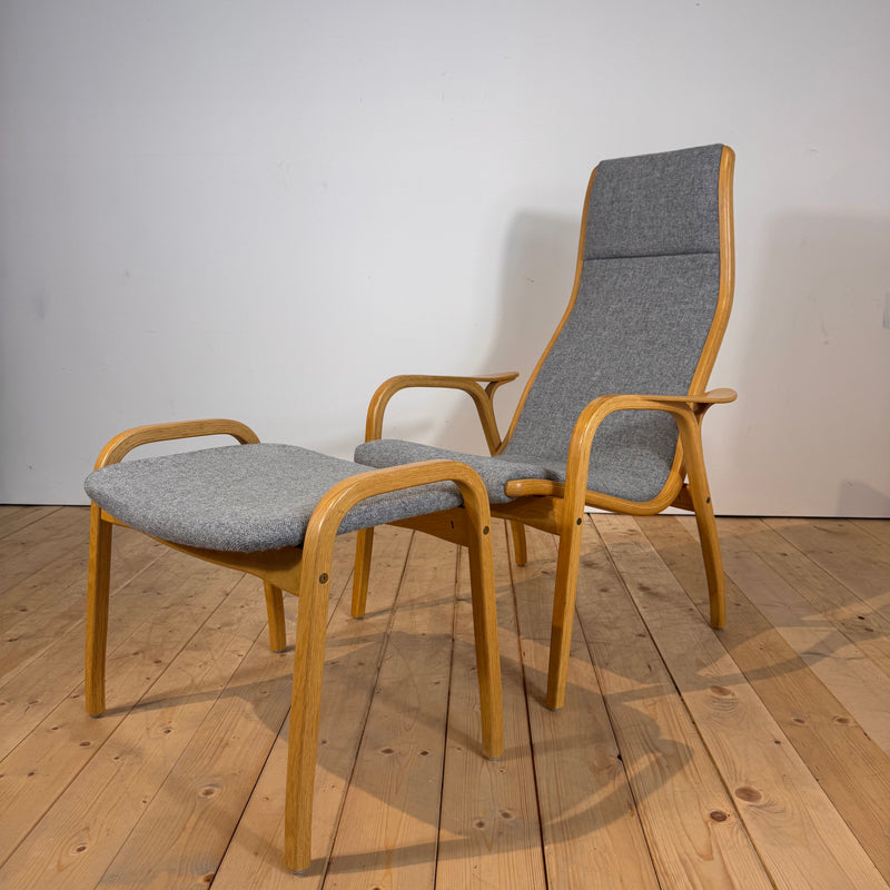 Poltrona Lamino grigio chiaro di Yngve Ekström per Swedese, 1960
