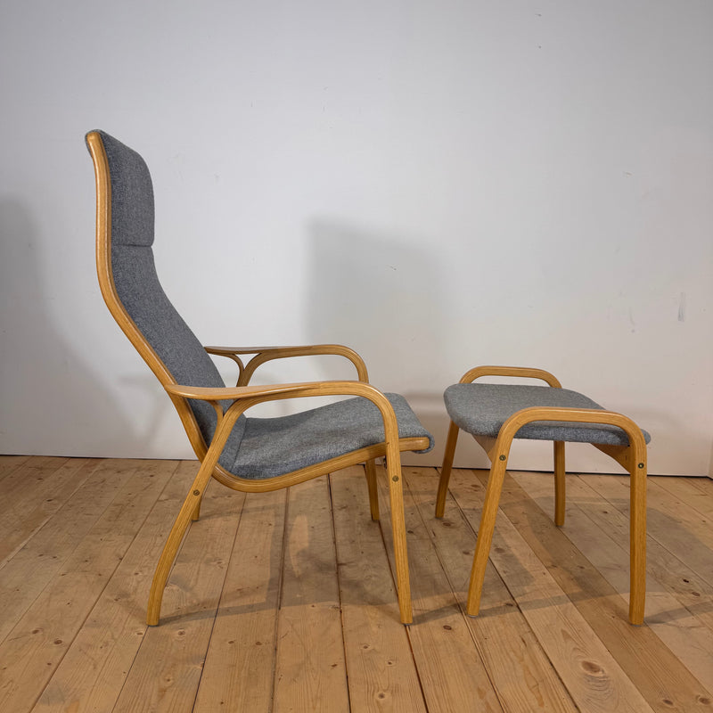 Poltrona Lamino grigio chiaro di Yngve Ekström per Swedese, 1960