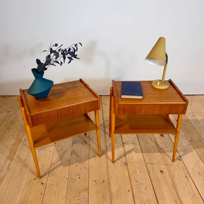Pair of Danish oak nightstands, 1960s