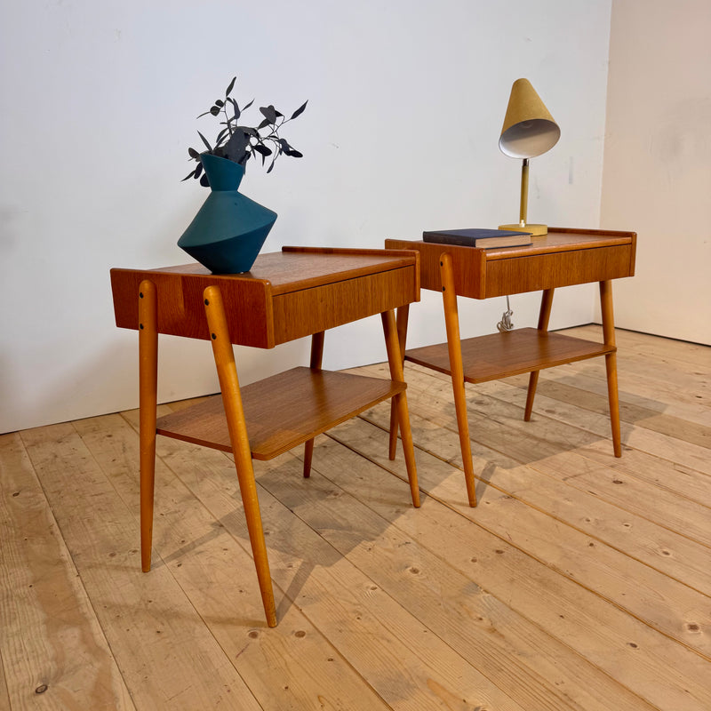 Pair of Danish oak nightstands, 1960s
