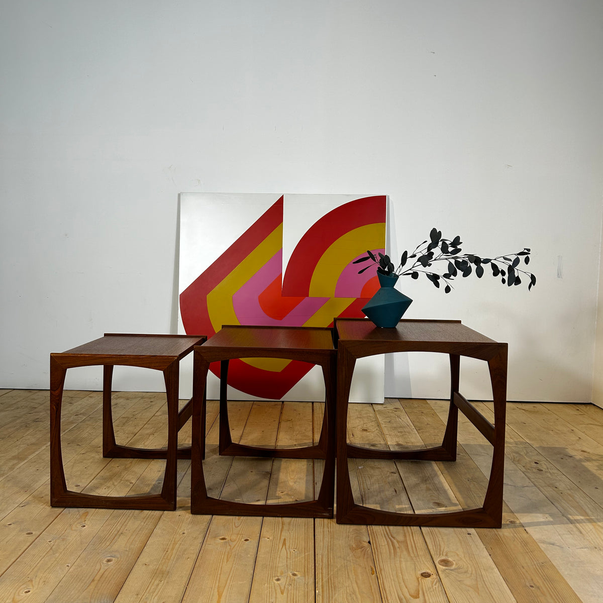 Nesting tables in teak, anni ’60