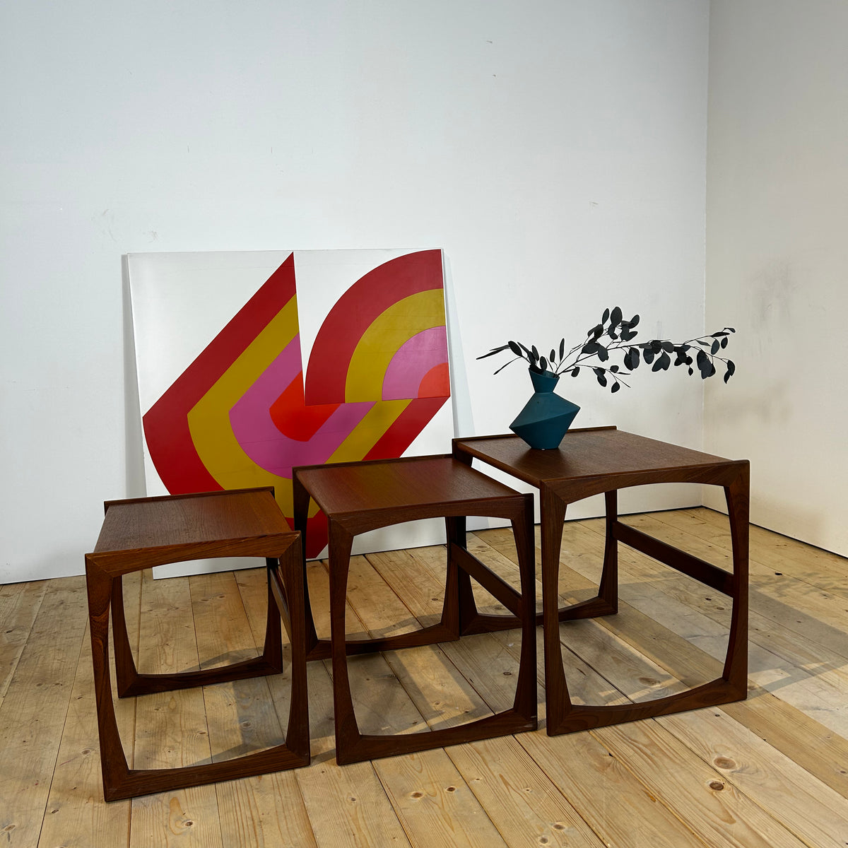 Nesting tables in teak, anni ’60