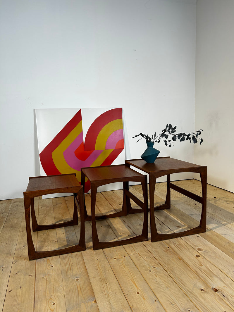 Nesting tables in teak, anni ’60