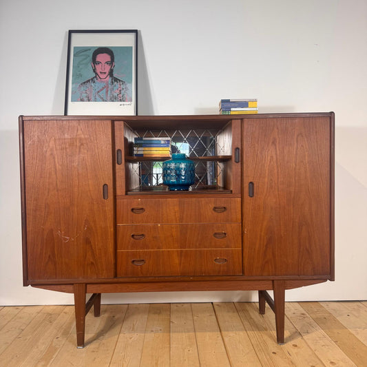 Sideboard danese alta in teak, anni '60