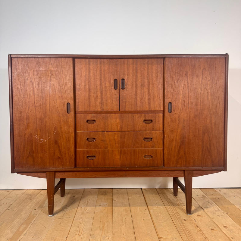 Sideboard danese alta in teak, anni '60