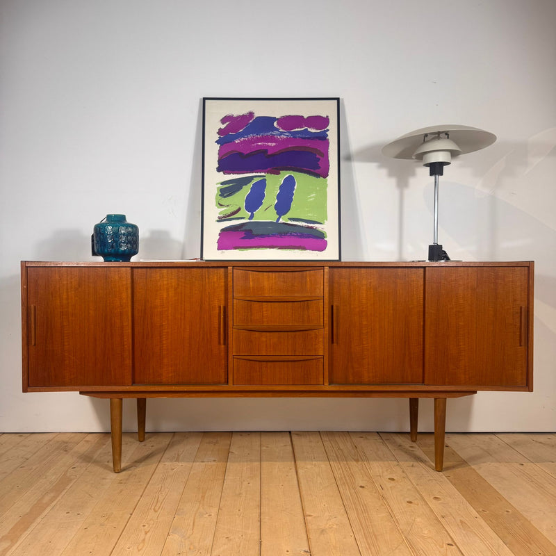 Sideboard danese a quattro cassetti in teak, anni ’60