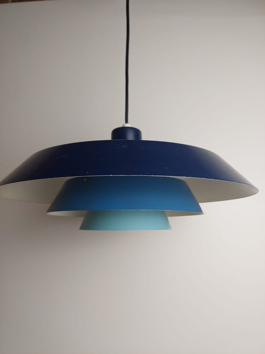 Troika” in metallo blu, Bent Karlby per Lyfa, Danimarca 1960
