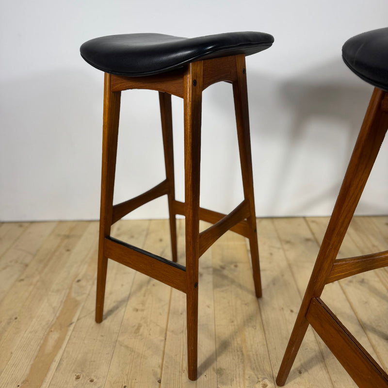 Set di Tre Sgabelli da Bar Vintage di Johannes Andersen in Teak – Design Danese Anni ’60
