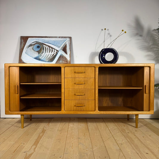 Sideboard Vintage Danese Anni ’60 in Teak con Ante Scorrevoli e Cassetti – Mid-Century Modern