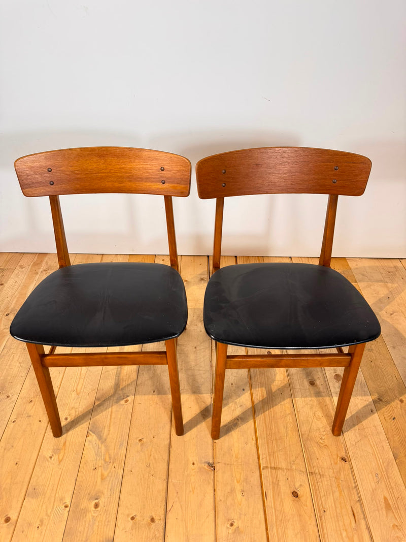 Pair of Vintage Teak Dining Chairs – Denmark (1960s)