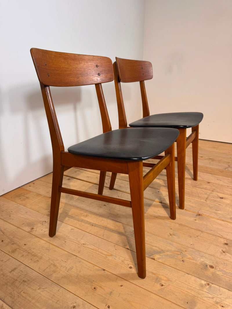 Pair of Vintage Teak Dining Chairs – Denmark (1960s)
