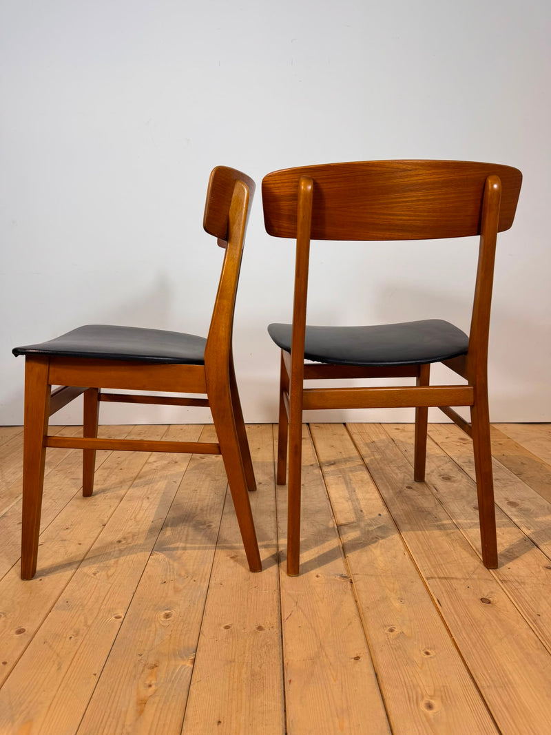 Pair of Vintage Teak Dining Chairs – Denmark (1960s)