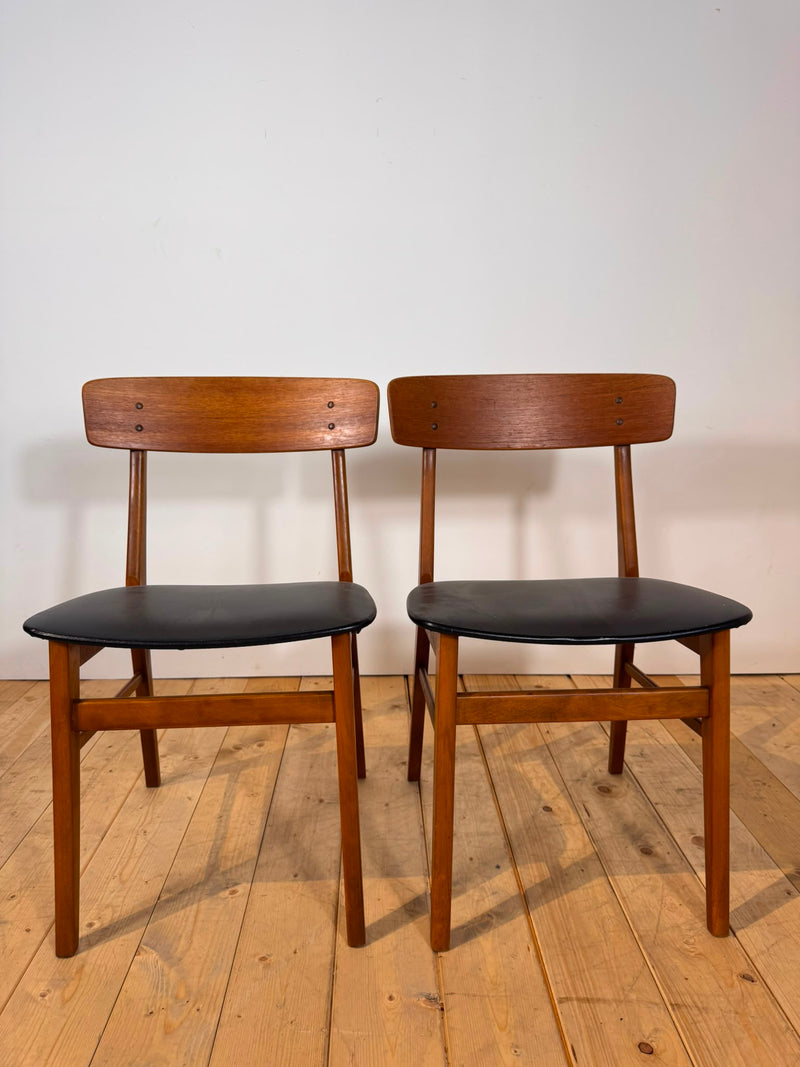Pair of Vintage Teak Dining Chairs – Denmark (1960s)