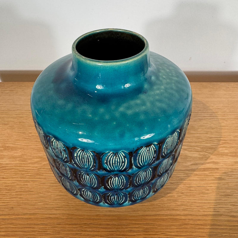 Vaso in ceramica turchese, 1970