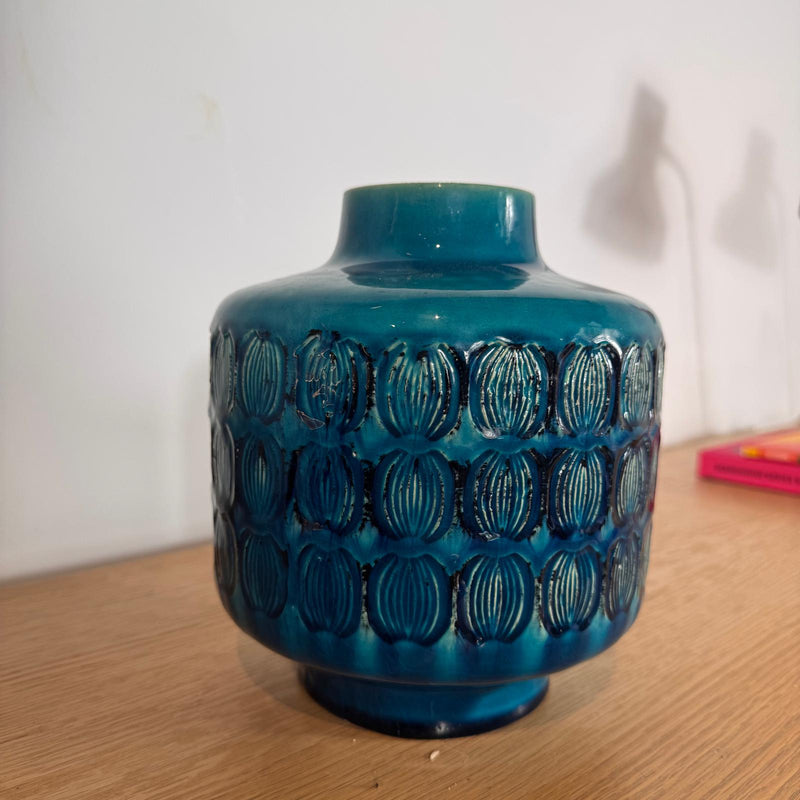 Vaso in ceramica turchese, 1970