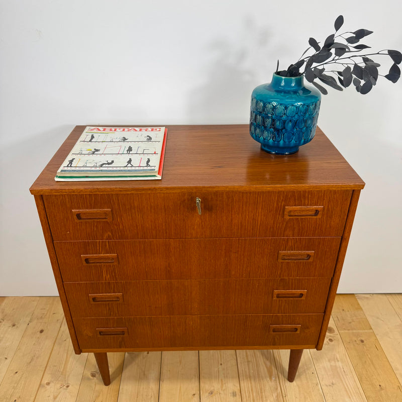 Cassettiera in teak con quattro cassetti, Danimarca 1960