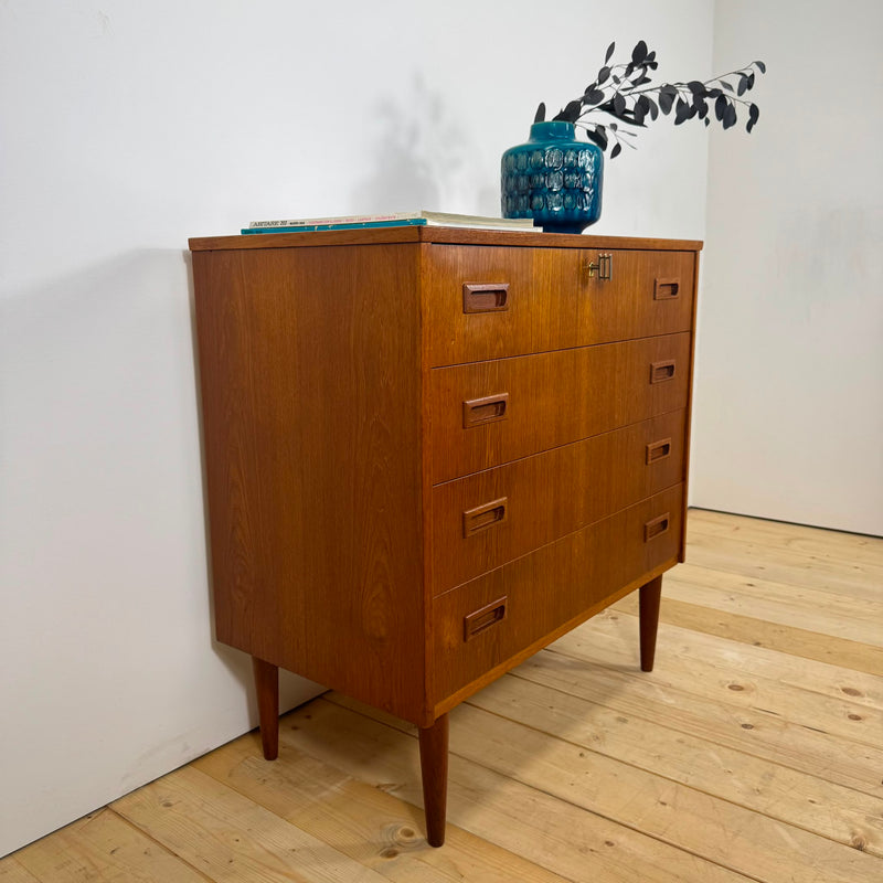 Cassettiera in teak con quattro cassetti, Danimarca 1960