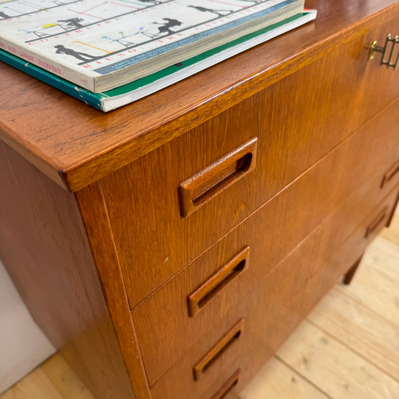 Cassettiera in teak con quattro cassetti, Danimarca 1960