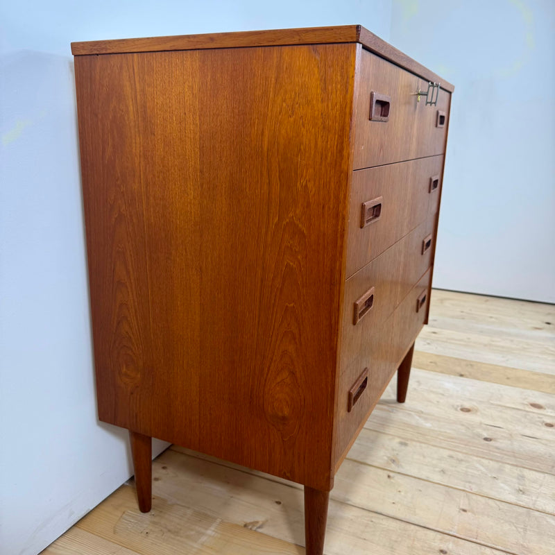 Cassettiera in teak con quattro cassetti, Danimarca 1960