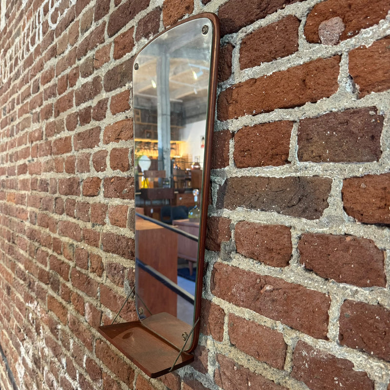 Teak mirror with shelf, 1960s
