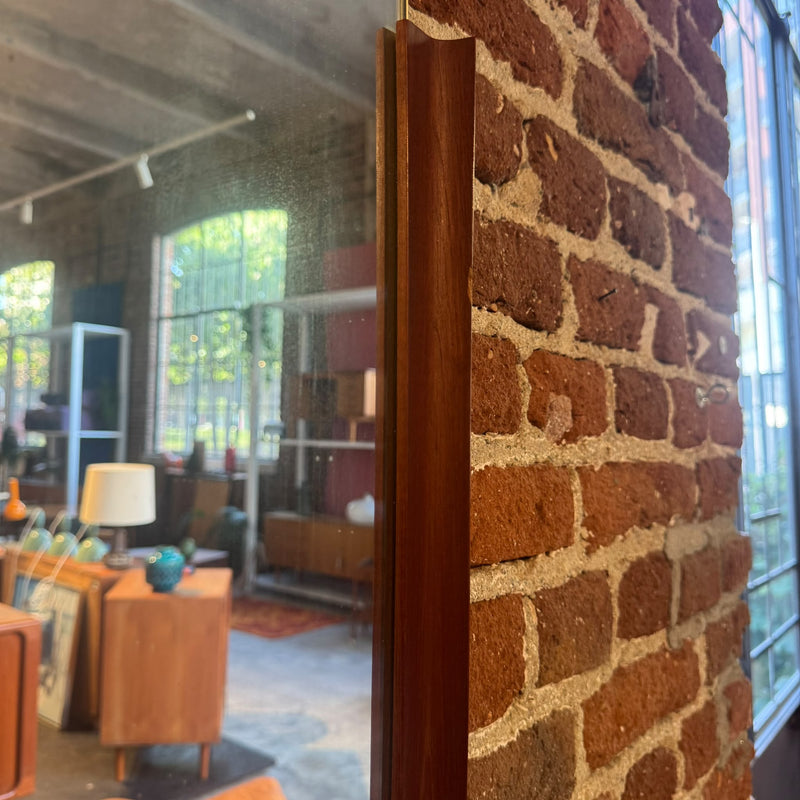 Irregular mirror with teak side frame, Denmark 1960