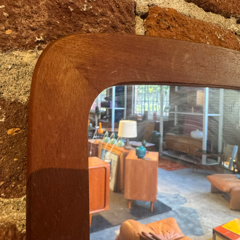 Specchio sagomato in teak, anni ’60