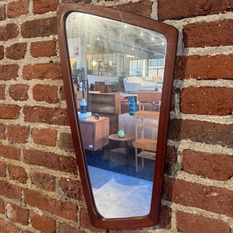 Shaped mirror with teak frame, 1960s
