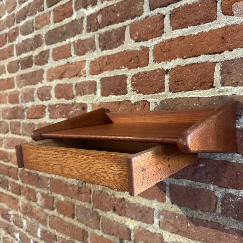 Mensola in teak con cassetto, Danimarca 1960