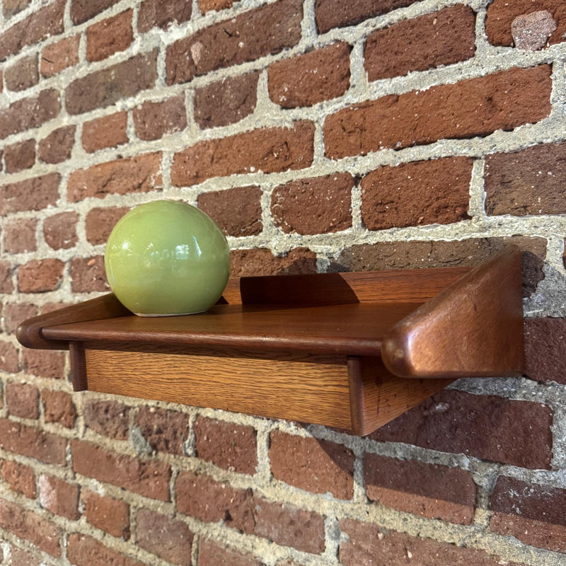 Mensola in teak con cassetto, Danimarca 1960