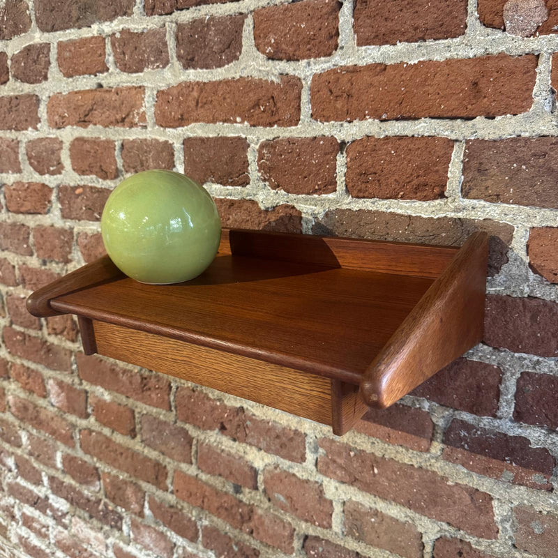 Mensola in teak con cassetto, Danimarca 1960