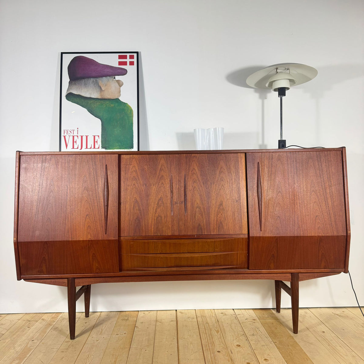 Sideboard Alta in Teak – Eleganza Mid-Century Scandinava Originale Anni ’60