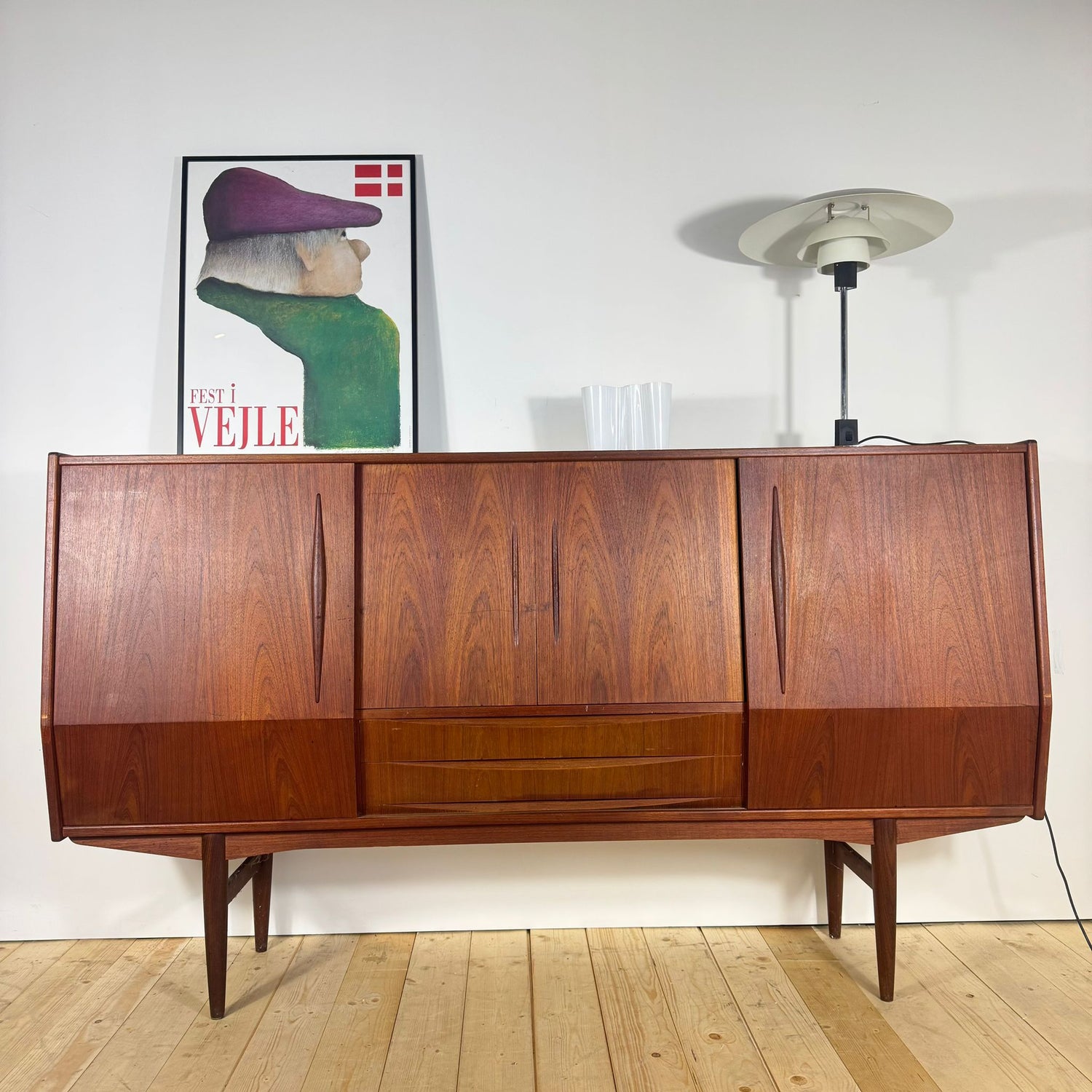 Sideboard Alta in Teak – Eleganza Mid-Century Scandinava Originale Anni ’60