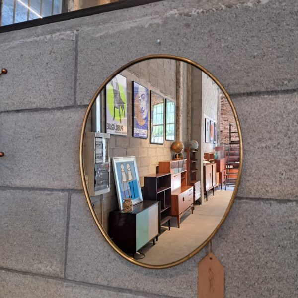 arredamento vintage danese specchio ottone originale