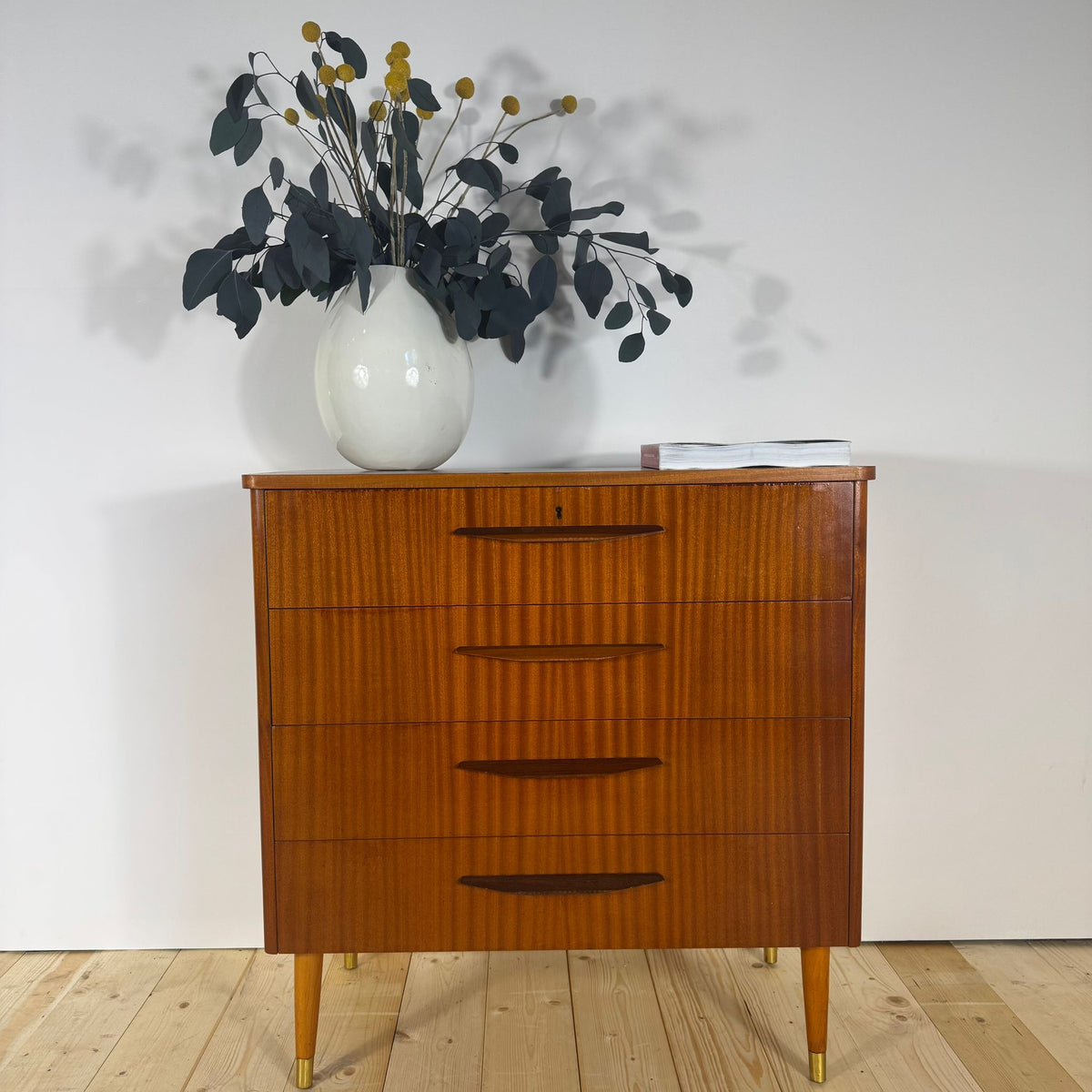 arredo notte vintage cassettiera teak stov