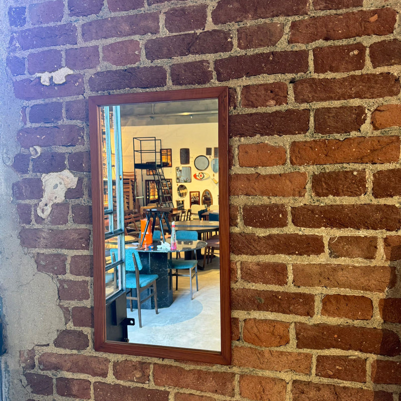 arredo vintage specchio rettangolare teak 1960