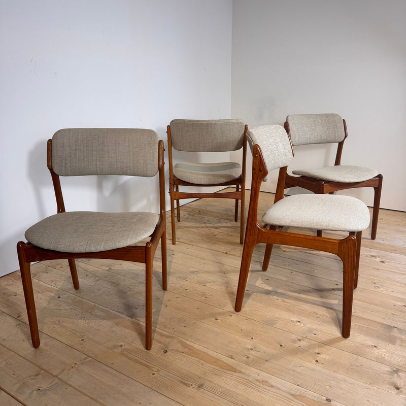 Set of 4 teak chairs by Erik Buch, 1960s