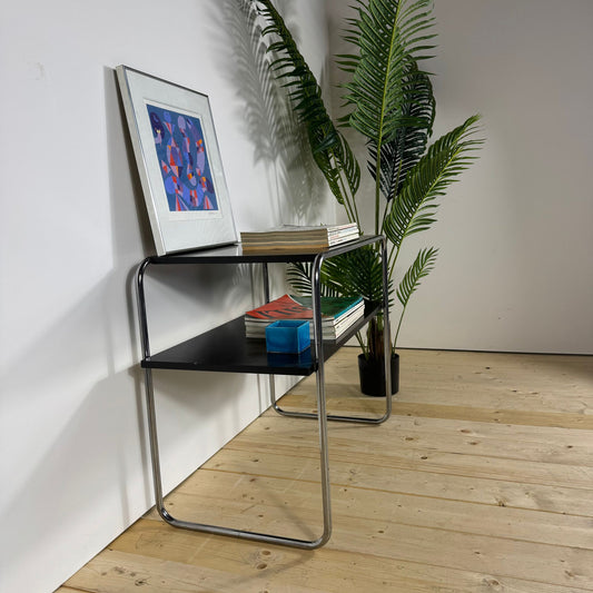 Tavolino Bauhaus a Due Piani di Marcel Breuer per Thonet