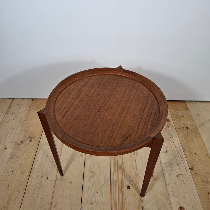 Tavolino Tondo in Teak – Design Mid-Century Modern, Anni ’60, Eleganza Scandinava