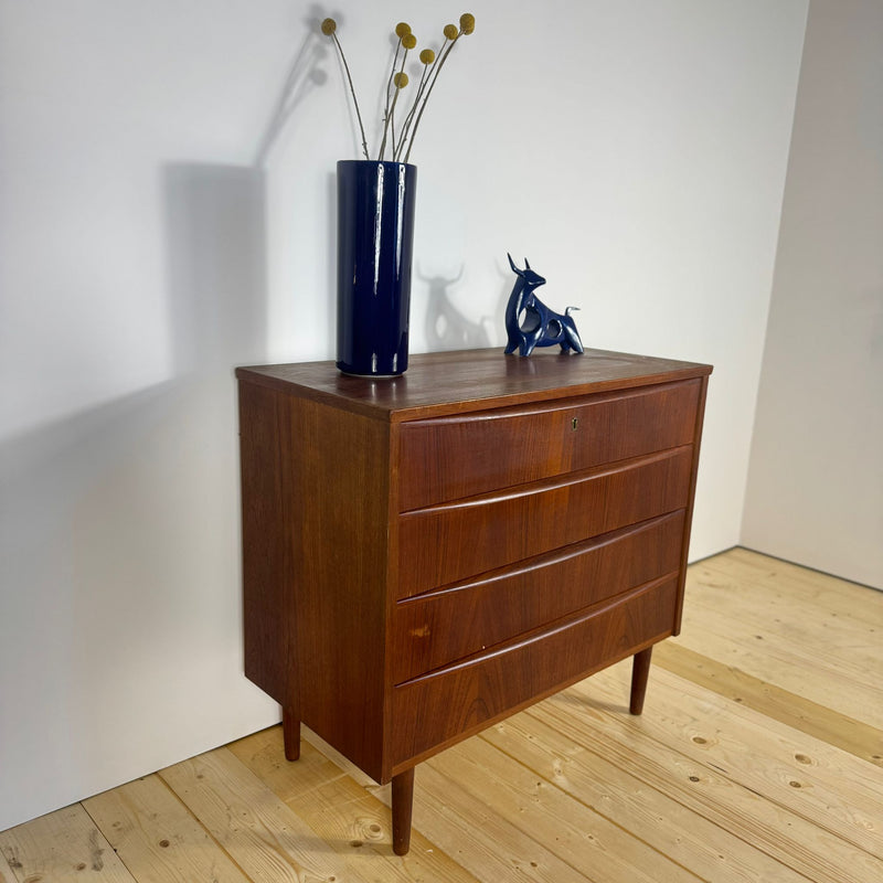 cassettiera danese vintage teak vista laterale