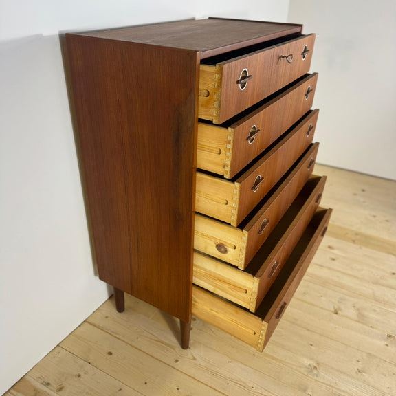 cassettiera design danese teak metallo modernariato