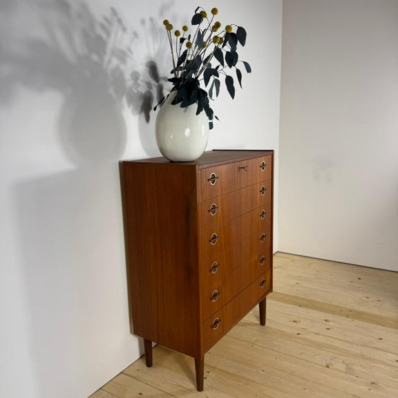 cassettiera sei cassetti design scandinavo 1960