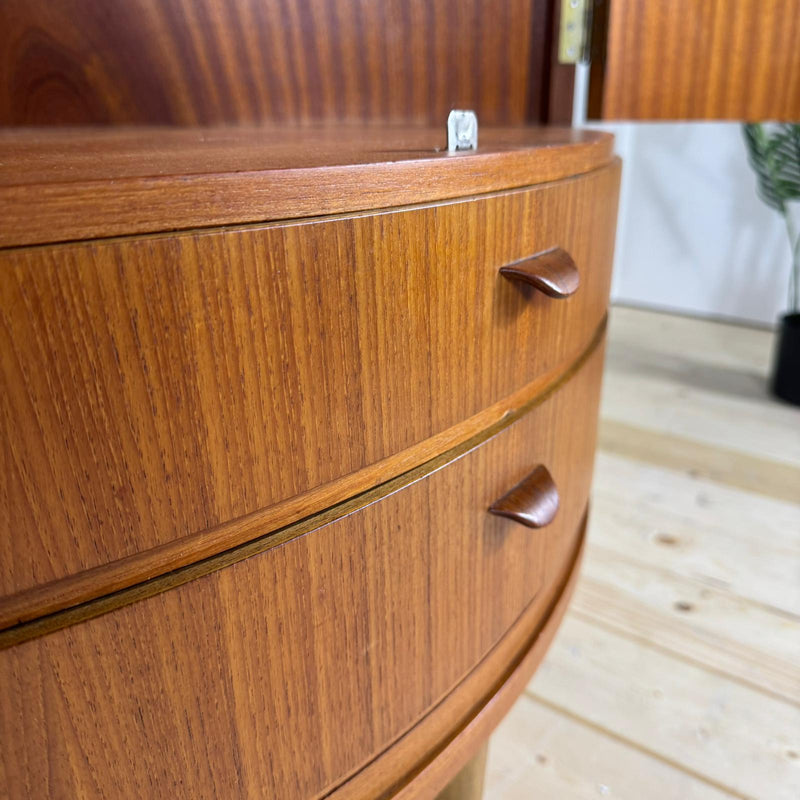 Mobile Angolare Mid-Century Modern in Teak con Ante