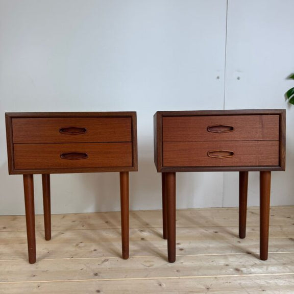 coppia comodini teak danimarca 1961 vintage