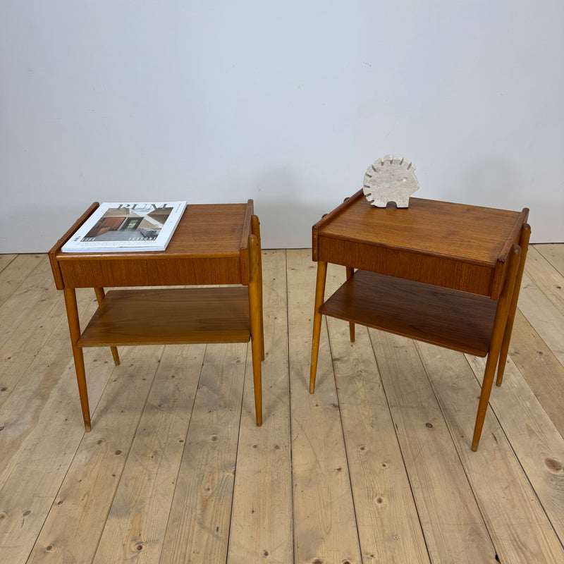 Coppia di comodini in teak AB Carlström, 1960