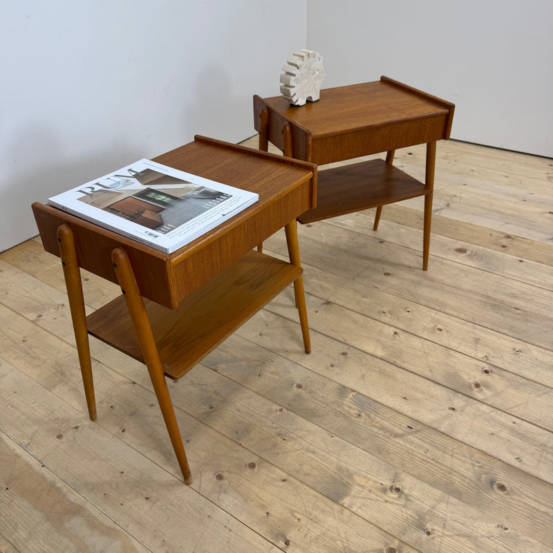 Coppia di comodini in teak AB Carlström, 1960